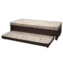 Ver imagem 2 de Cama Box Solteiro Ortopédica Conjugada Baú com Cama Auxiliar 88cm x 51cm D28 Laura Rbf Marrom/Bambuzinho