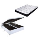 Ver imagem 1 de Cama Box Baú Casal Bi-partido Green Branco + Colchão Espuma D33 138x188x8