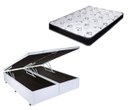 Ver imagem 1 de Cama Box Baú Casal Bi-partido Green Branco + Colchão Espuma D33 138x188x8