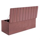 Ver imagem 3 de Calçadeira Baú Recamier Estofada Cama Queen 160cm Carla Suede Rose- Mabe Magazine