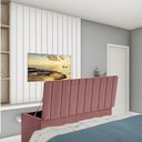 Ver imagem 2 de Calçadeira Baú Recamier Estofada Cama Queen 160cm Carla Suede Rose- Mabe Magazine