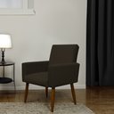 Ver imagem 2 de Kit 2 Poltronas Decorativa Sala e Quarto Nina Suede Herrero:marrom Escuro