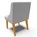 Ver imagem 2 de Kit 10 Cadeiras Estofadas para Sala de Jantar Base Fixa de Madeira Castanho Lia Linho Cinza - Ibiza