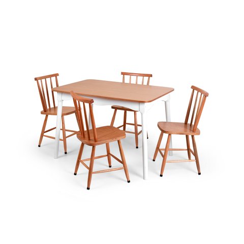 Jogo de Jantar Colonial Clássica Mesa Soft 4 Cadeiras Mel Cozinha