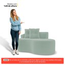Ver imagem 5 de Kit 02 Sofás Orgânicos Living Bob 145cm 02 Lugares com 02 Almofadas Bouclê Verde Menta - Desk Design