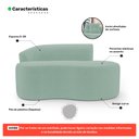 Ver imagem 3 de Kit 02 Sofás Orgânicos Living Bob 145cm 02 Lugares com 02 Almofadas Bouclê Verde Menta - Desk Design