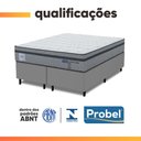 Ver imagem 5 de Cama Box Queen Probel Molas Ensacadas Euro In 158x198x68cm Guarda Costas Stone Branco/cinza
