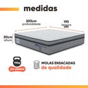 Ver imagem 7 de Cama Box Queen Probel Molas Ensacadas Euro In 158x198x68cm Guarda Costas Stone Branco/cinza