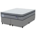 Ver imagem 1 de Cama Box Queen Probel Molas Ensacadas Euro In 158x198x68cm Guarda Costas Stone Branco/cinza