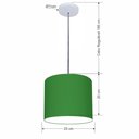 Ver imagem 2 de Lustre Luminária Pendente Vivare Free Lux Pe-4107br Cúpula em Tecido 25x20cm Verde-folha Canopla