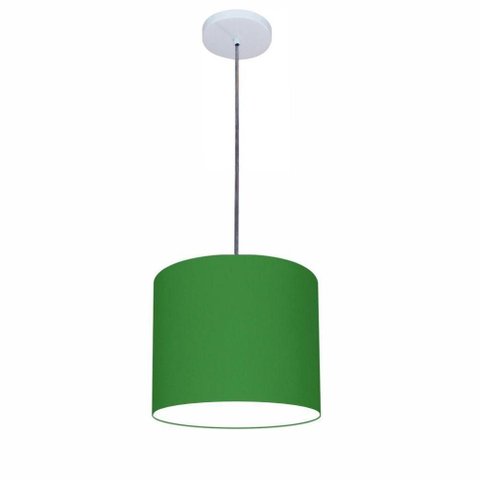 Lustre Luminária Pendente Vivare Free Lux Pe-4107br Cúpula em Tecido 25x20cm Verde-folha Canopla
