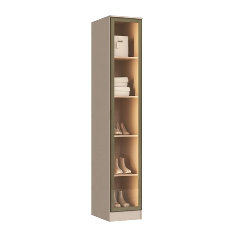 Guarda Roupa Modulado 1 Porta Reflecta LED Requinte+ 100% MDF
