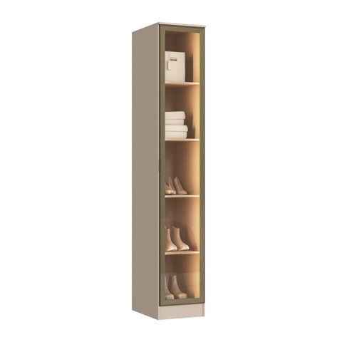 Guarda Roupa Modulado 1 Porta Reflecta LED Requinte+ 100% MDF