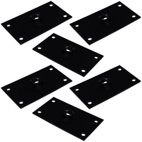 Kit 6 Chapinhas Reta Fixação Pés Palito Rosca 5/16 Preto