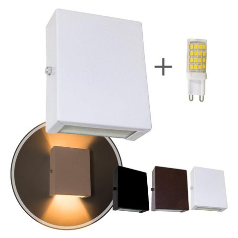 Arandela Slim Alumínio 2 focos externa interna + LED G9 3000K ST1597