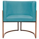 Ver mais imagens de Kit 2 Poltronas para Sala de Recepção Luna Suede Cores Base de Ferro Bronze - Azul-turquesa, Suede
