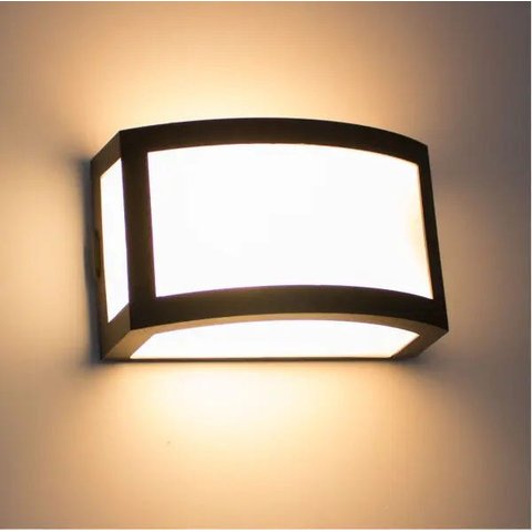 Arandela Maresia em Policarbonato Super Resistente Preta + LED 12W Branco Frio St789
