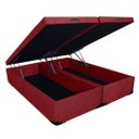 Ver mais imagens de Base Box Baú Casal Bipartido 138x188 Vermelho Suede