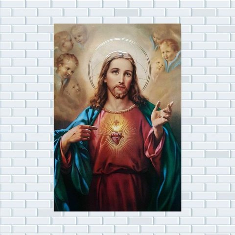 Placa Decorativa Mdf Jesus Cristo Tamanho 20x27cm Modelo 2
