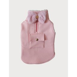 Colete Matelasse Rosa para Cães - P - 1