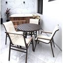 Ver imagem 2 de Jogo de Mesa 90cm Ripado Área Externa + 4 Cadeiras Piscina Jardim Resistente