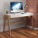 Ver imagem 4 de Mesa Escrivaninha 2 Gavetas e Estante 4 Prateleiras Soul A03 Hanover Off White - Lyam Decor