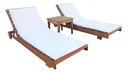 Ver imagem 1 de Kit Piscina 2 Espreguiçadeiras Colchonetes e Mesa de Centro