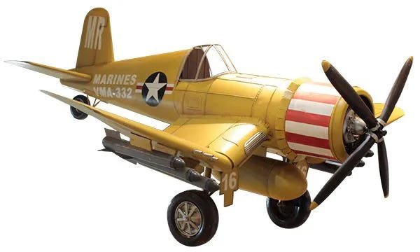 Avião Amarelo Navy Em Metal Oldway - 2