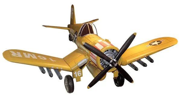 Avião Amarelo Navy Em Metal Oldway - 1