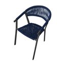 Ver imagem 2 de Kit 4 Cadeiras Decorativa Joana em Corda Náutica e Base em Alumínio Preta /azul Marinho