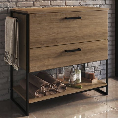 Gabinete de Banheiro 80cm Industrial para Cuba Satto Mel Z54 - Mpozenato