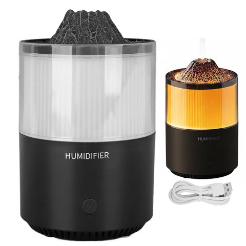 Umidificador Luminaria Vulcao Purificador Ar Aromatizador Climatizador Sala Quarto Casa Decoraçao Am