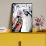 Quadro Decorativo Tela Canvas Abstrato Black And White Venice Com Moldura e Vidro Preto - 100x70 cm - 4