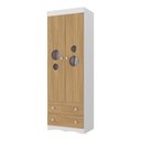 Ver imagem 2 de Guarda-roupa Infantil 62cm 2 Portas com Vidro e 2 Gavetas Sonho Multimóveis Mp4471 Branco-madeirado