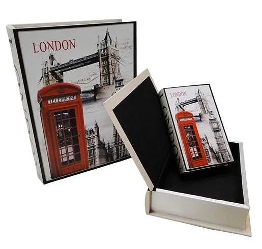 Livro Caixa Decorativobook Box 3 Peças Cabine London - 3