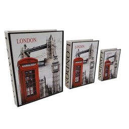 Livro Caixa Decorativobook Box 3 Peças Cabine London - 4