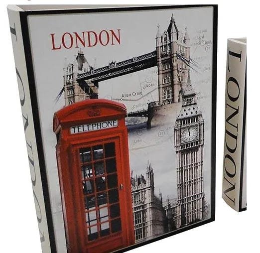 Livro Caixa Decorativobook Box 3 Peças Cabine London - 2