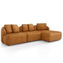 Ver imagem 5 de Sofá 3 Lugares com Chaise Direito Sala Living 248cm Arlo F04 Couríssimo Whisky - Lyam Decor