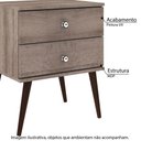 Ver imagem 2 de Mesa de Cabeceira Retrô Inovador com 2 Gavetas - Rústico