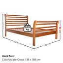 Ver imagem 3 de Cama Casal Madeira Macica Gonda 146 cm Peseira Alta Mogno Mell Nath