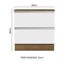 Ver imagem 3 de Balcão Armário de Cozinha 80 cm 2 Gavetas Rustic/Branco Glamy Madesa
