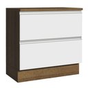 Ver imagem 1 de Balcão Armário de Cozinha 80 cm 2 Gavetas Rustic/Branco Glamy Madesa