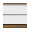 Ver imagem 6 de Balcão Armário de Cozinha 80 cm 2 Gavetas Rustic/Branco Glamy Madesa