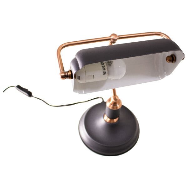 Luminária de Mesa Banker Lâmpada Escritório Biblioteca Preto St1347