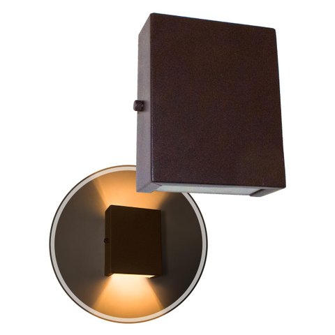 5x Arandela Slim 2 Focos Marrom Parede Muro Interna Externa St1597