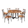 Mesa Jantar Redonda Prato Giratório Clarisse 1,60M 6 Cadeiras Paris Base Alumínio Castanho - - 1