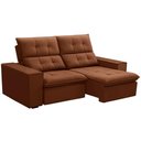 Ver imagem 1 de Sofá Retrátil Reclinável para Sala 3 Lugares 230cm Vincent F04 Veludo Terracota - Lyam Decor