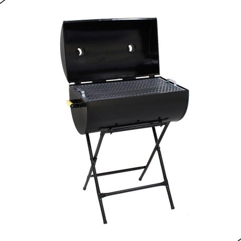 Churrasqueira Bafo Grill Extra Grande com Suporte Preto