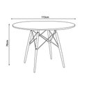 Ver imagem 2 de Mesa de Jantar 110cm Preta Base Madeira Maciça Preto