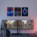 Ver imagem 3 de Kit 3 Placas MDF Gamer Setup Controle Cyber Punk Parede A4